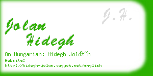 jolan hidegh business card